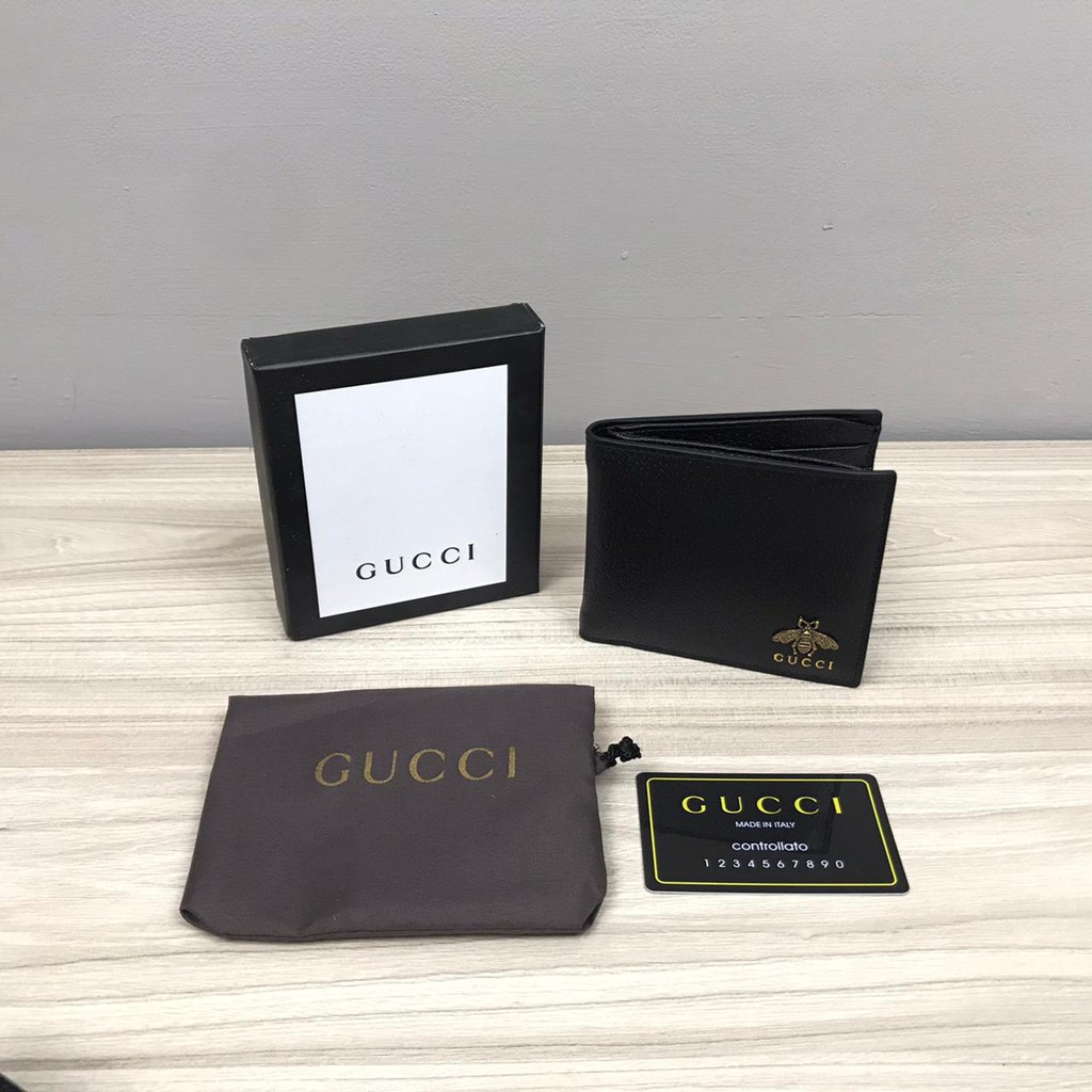 Gucci Ví Gập Họa Tiết Da Rắn / Ong / Hổ Cá Tính Cho Nam