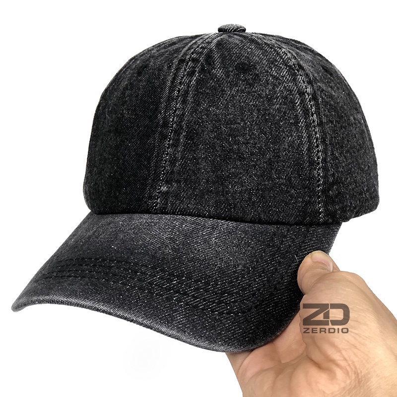 Nón kết, mũ lưỡi trai Jean trơn Classic màu đen xám vải dày dặn cho cả nam và nữ - M140