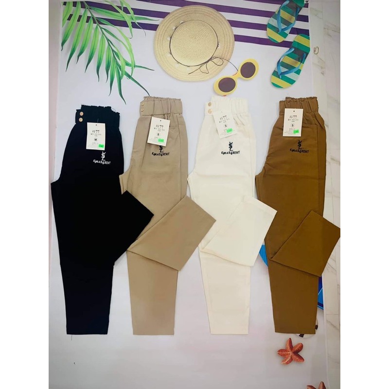 Quần Baggy Đũi Nữ 2 Khuy Thêu Chữ Mã Qd02