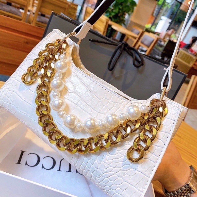 Túi Kẹp Nách Dây Ngọc và Dây Xích Vàng 🧡🧡🧡 Freeship15k