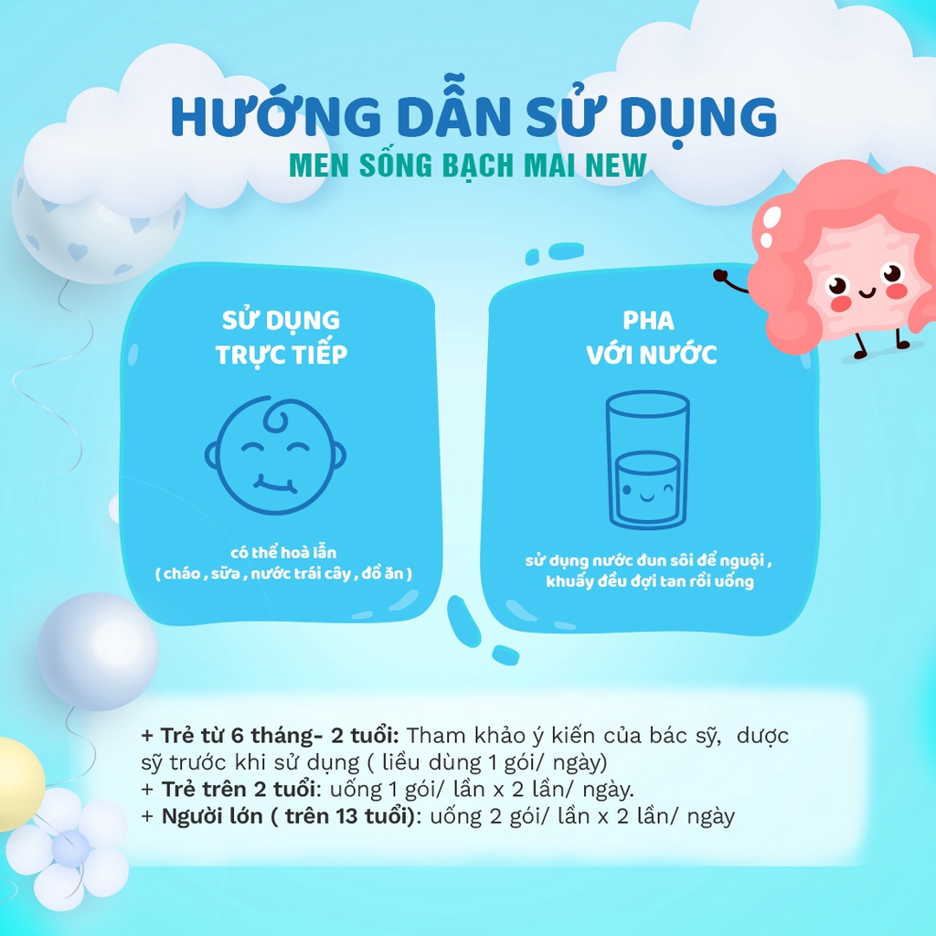 Combo Men sống Bạch Mai new và Cốm ăn ngon Bạch mai giúp bé tăng cường miễn dịch