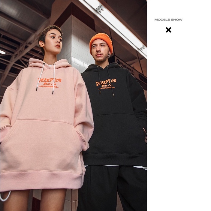 Áo hoodie form rộng deception chất nỉ bông mũ dày 2 lớp | BigBuy360 - bigbuy360.vn