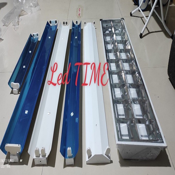 COMBO 10 Máng đèn led- Máng đèn phản quang- Máng đôi có chóa sơn tĩnh điện 1,2m