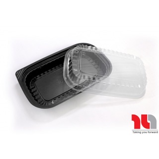 Hộp nhựa sushi nhỏ đế đen 50c ht17