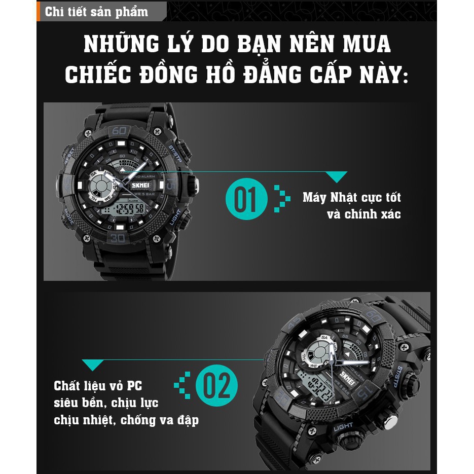 [+Quà Tặng] Đồng hồ nam thể thao SKMEI 2 máy độc lập, đa chức năng, chống sốc, chống nước-Duong.watches | BigBuy360 - bigbuy360.vn