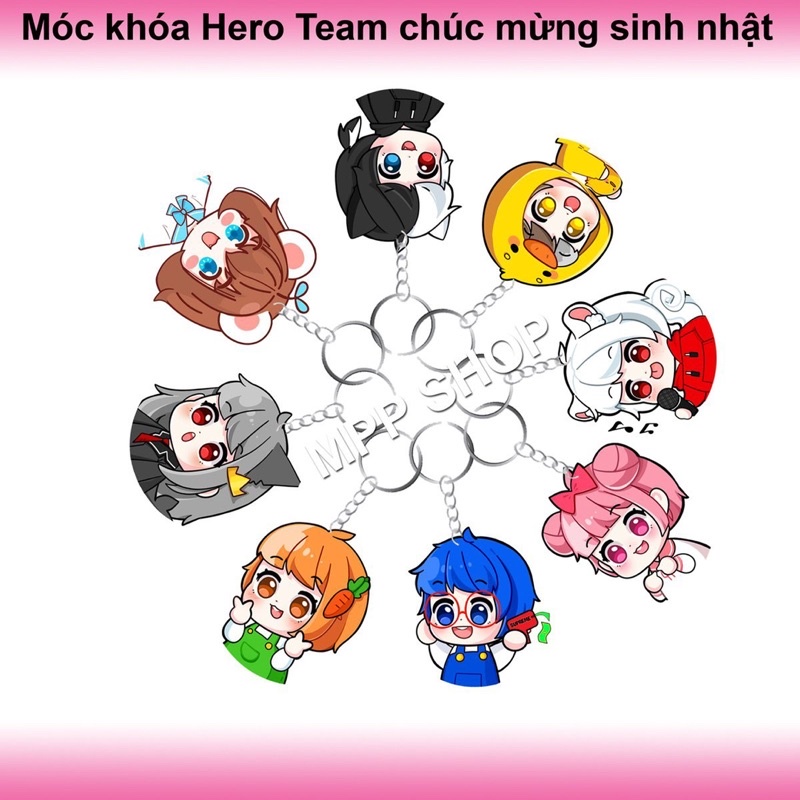 Móc khoá hero simmy ,siro sammy ,timmy,phong cận,kamui, kron ,mrvit/ móc treo hero team