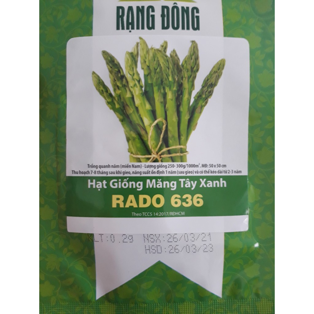 [Seeds] Hạt giống Măng Tây xanh/ Măng tây tím_gói 0.2gr (khoảng 15 hạt)