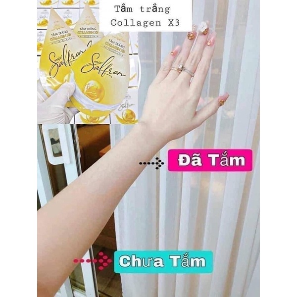 Tắm trắng Collagen X3 chính hãng Mỹ Phẩm Đông Anh - Tắm trắng Mix Saffron Luxury X3 ( hộp 3 gói )
