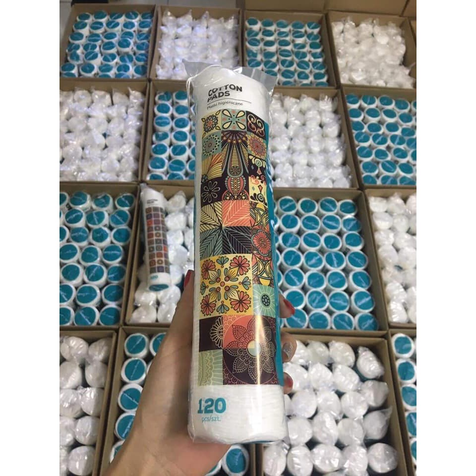 Bông tẩy trang Sweet Sense 100% bông tự nhiên - 120 miếng Hàng Ba Lan