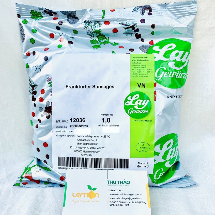 [100g-500g] Gia vị làm xúc xích Frankfurter Sausages hàng Đức - Thành phần thảo mộc tự nhiên