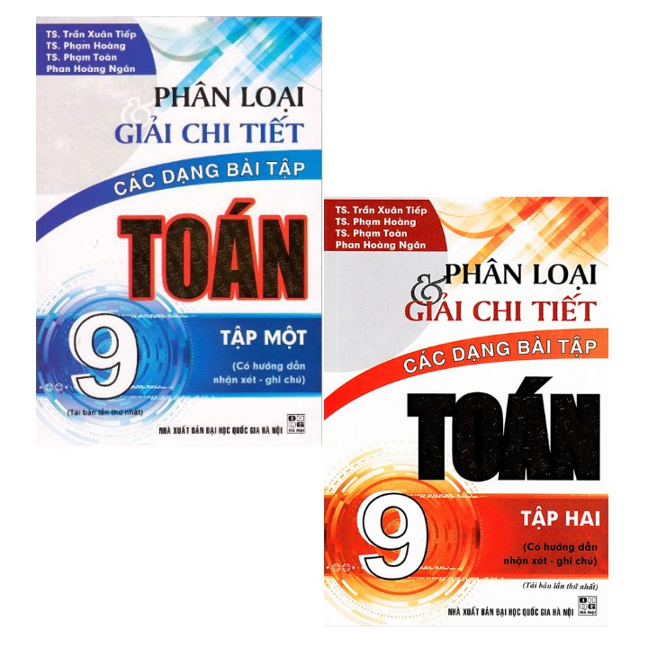 Sách - Combo Phân loại và giải chi tiết các dạng bài tập Toán 9 (tập 1+tập 2)