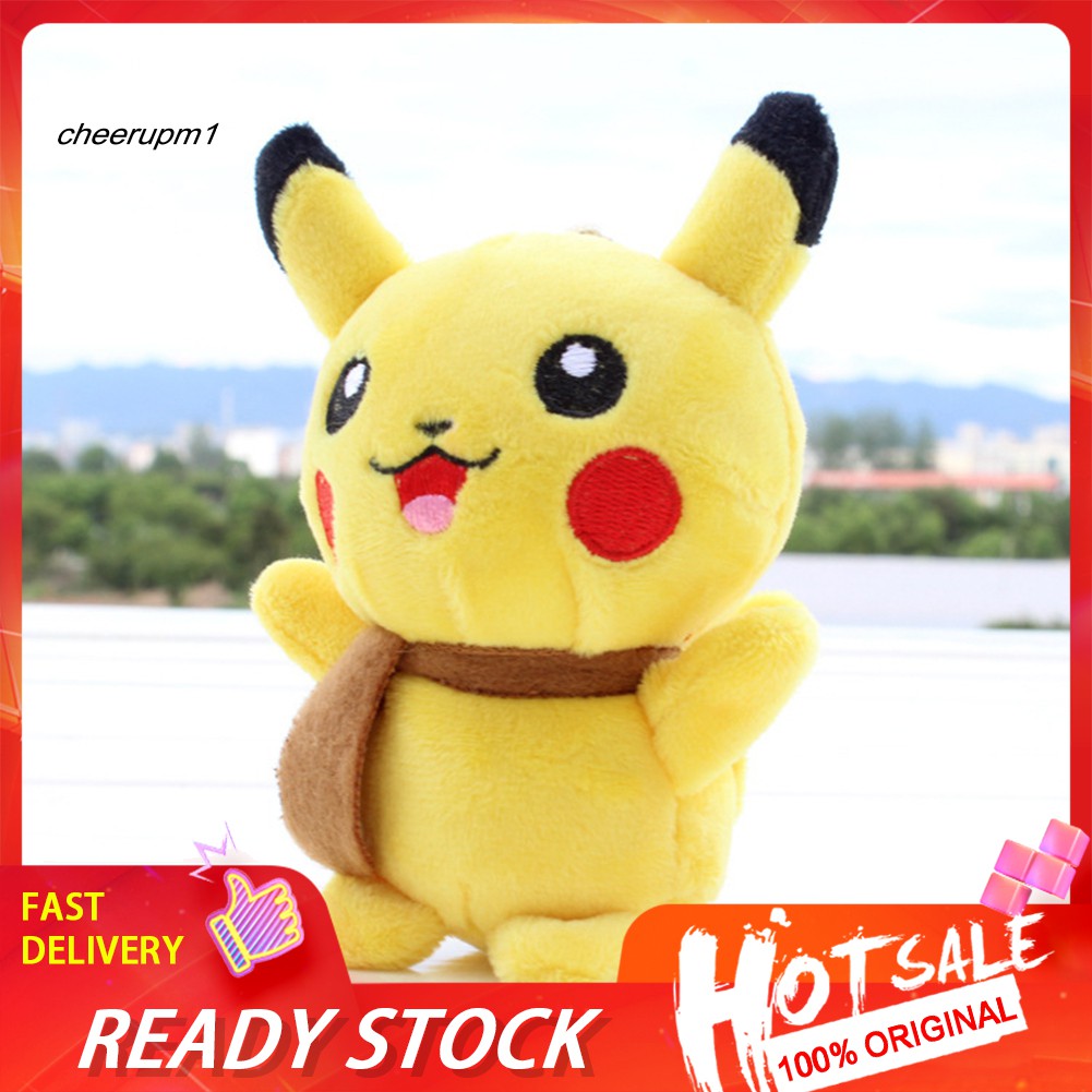 Thú Nhồi Bông Hình Pikachu 13cm Có Móc Khóa