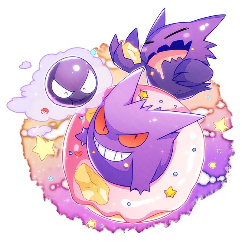 Miếng Dán Ủi Quần Áo DIY Hình Pokemon Gengar