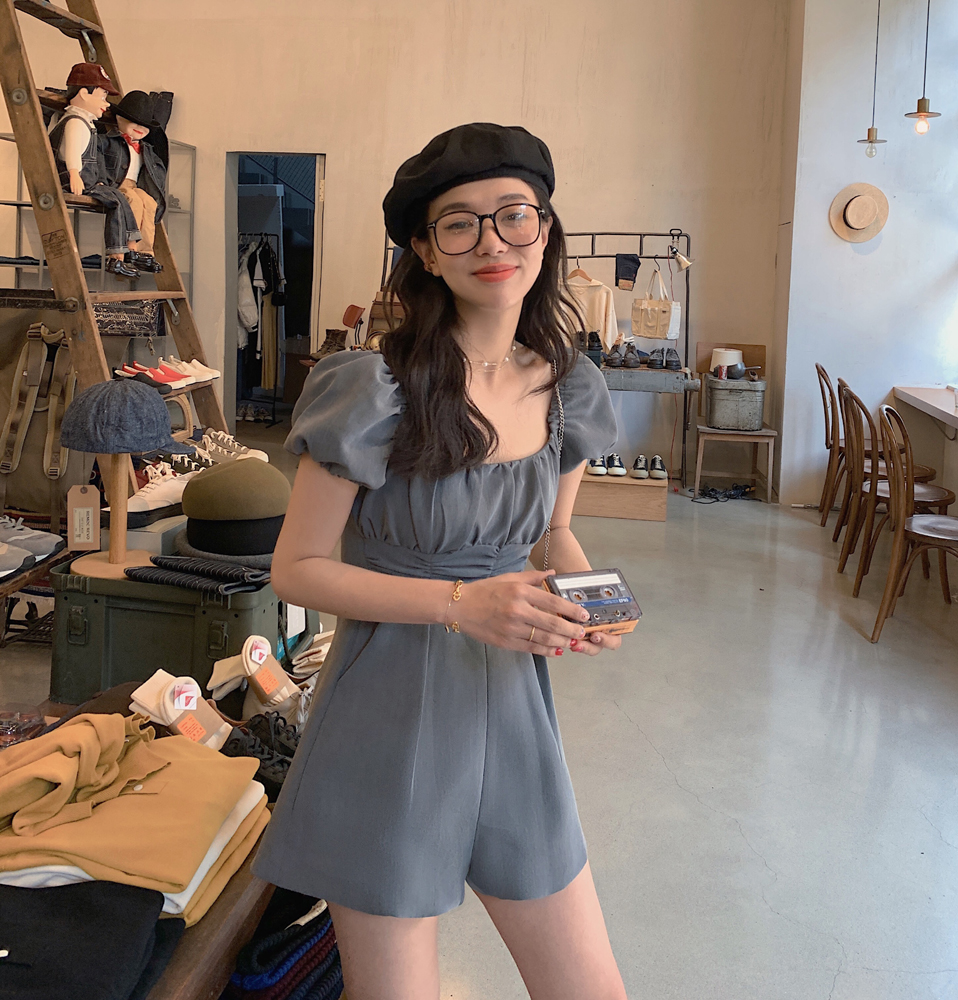 Áo liền quần Ống Rộng Lưng Cao Tay Phồng Thời Trang 40845