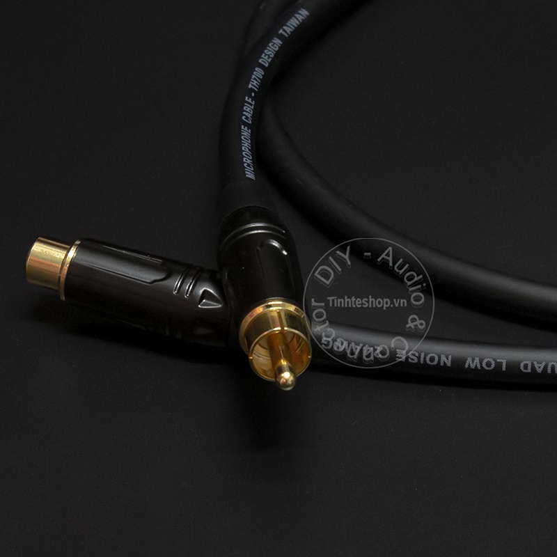 Cáp AV RCA nối dài đầu đực đầu cái DIY OFC 4N gold 24K jack 0.2 đến 3 mét
