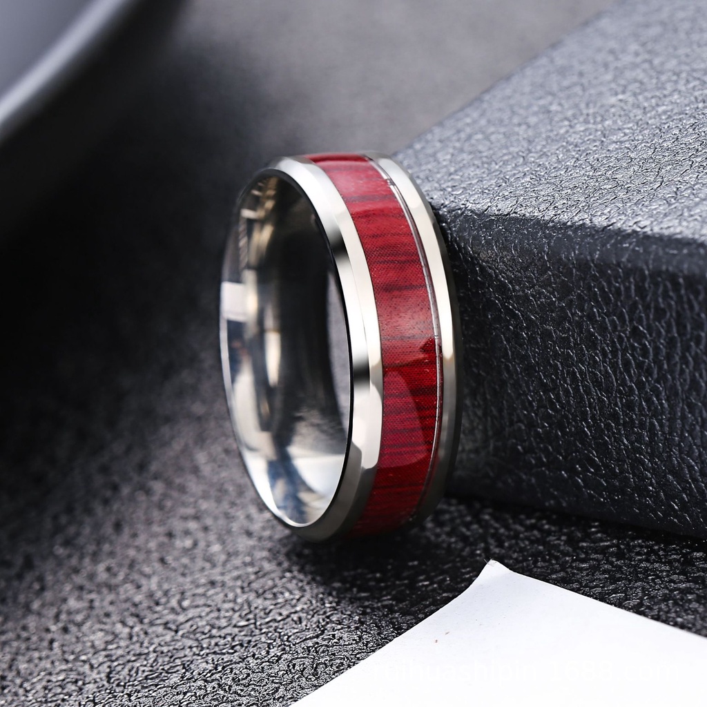 Nhẫn Nam Nữ Bạc Đẹp Cá Tính Unisex HipHop Basic Ngầu Trơn Nam Redwood Ring Lucifer Store Nhẫn Titan Không Gỉ - Redwood