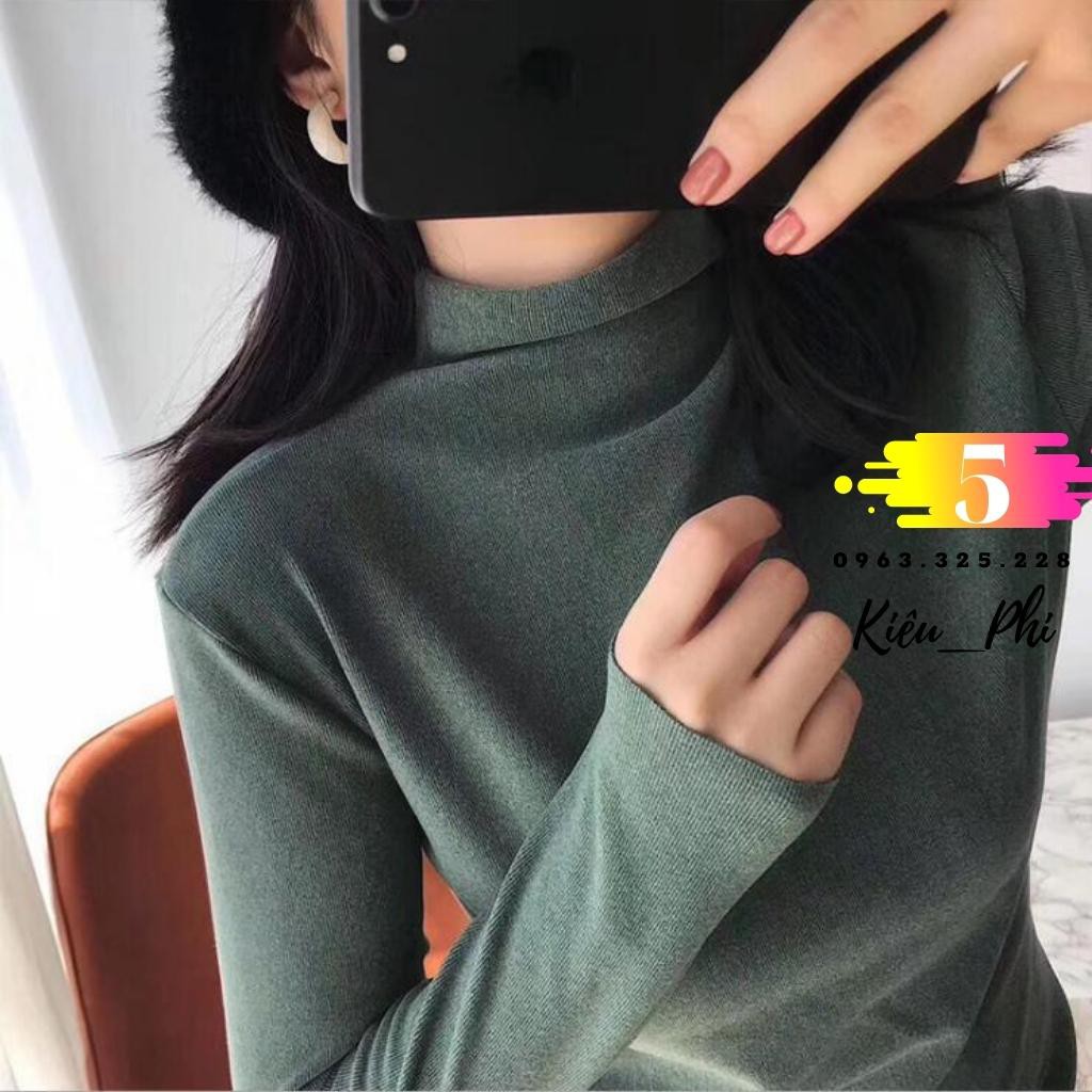 Áo giữ nhiệt cổ lọ Monte co dãn - áo thun motie cho nữ thu đông co dãn dày siêu xịn loại 1 Kiều phi