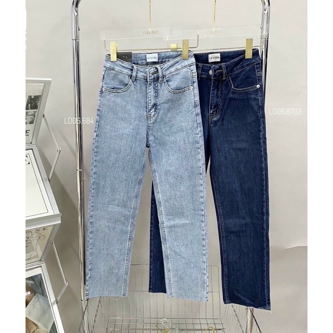 Quần Jeans bò ống đứng cạp cao🌸DAQUY20🌸quần JEANS ống đứng phong cách Hàn quốc cạp cao co zãn cực xinh | BigBuy360 - bigbuy360.vn