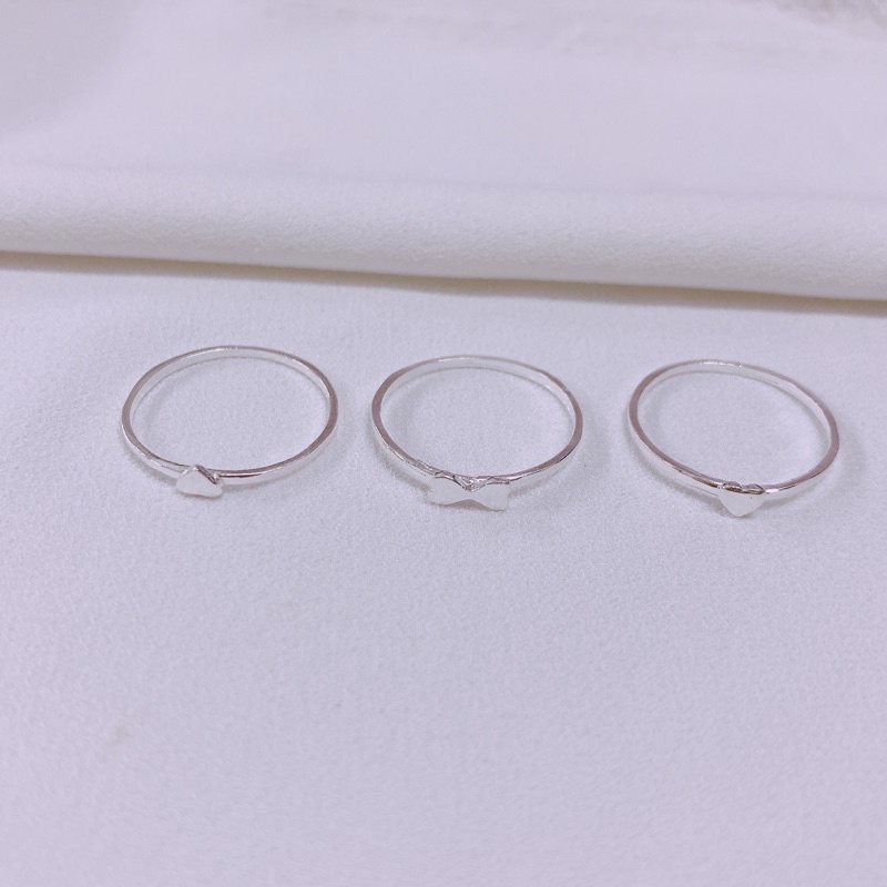 Bộ 3 nhẫn cỏ 4 lá may mắn LINH MIU SILVER