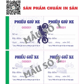 Phiếu giữ xe in sẵn - block 10 cuốn