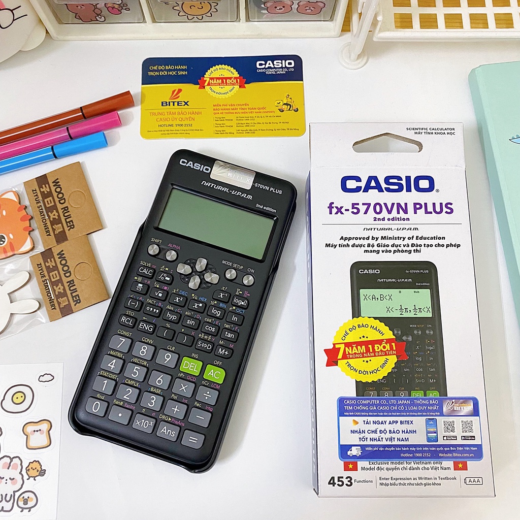 Máy Tính Casio FX 570VN Plus New 2nd Edition Nhập Khẩu Thái Lan 7 Năm Bảo Hành Chính Hãng 417 Tính Năng TEZY BOOKS