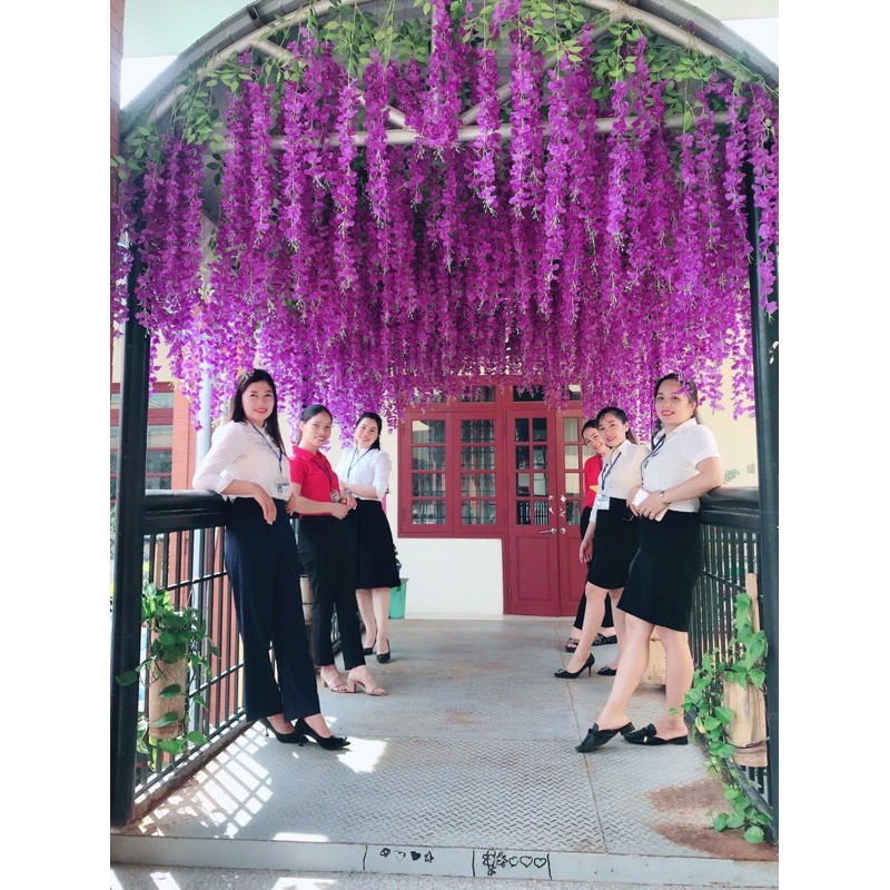 Combo 12 cành hoa tử đằng cao cấp, cành dài 115cm, bông to đẹp chống gẫy rụng