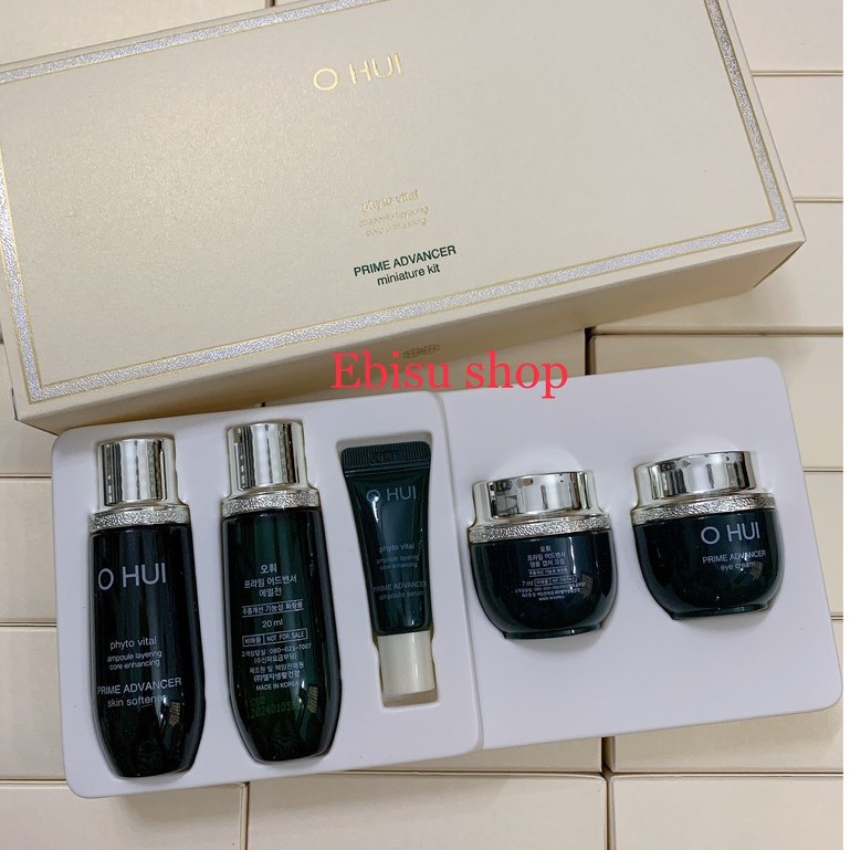 Sét ohui 5 món OHUI PRIME ADVANCER AMPOULE căng bóng trẻ hóa làn da