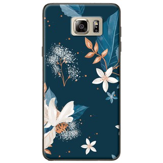 Ốp lưng Samsung Note 4, Note 5, Note 8, Note 9 Hoa trắng nền xanh