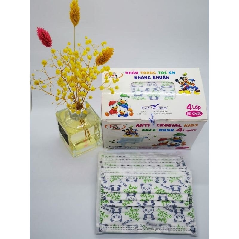 Hộp 50 cái khẩu trang y tế cho bé/khẩu trang y tế trẻ em ,4 lớp