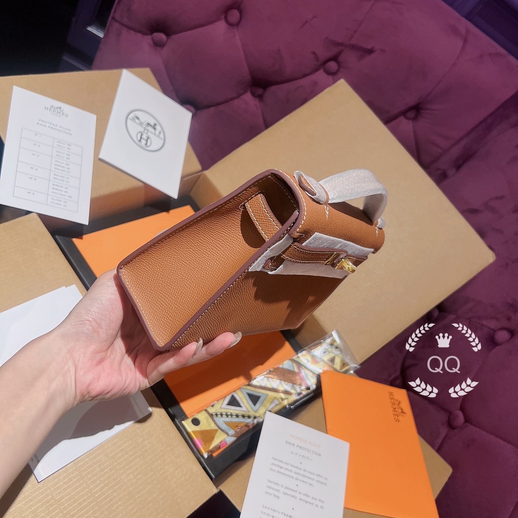 Túi Xách Her.mes ke.lly Size 22cm Màu Nâu