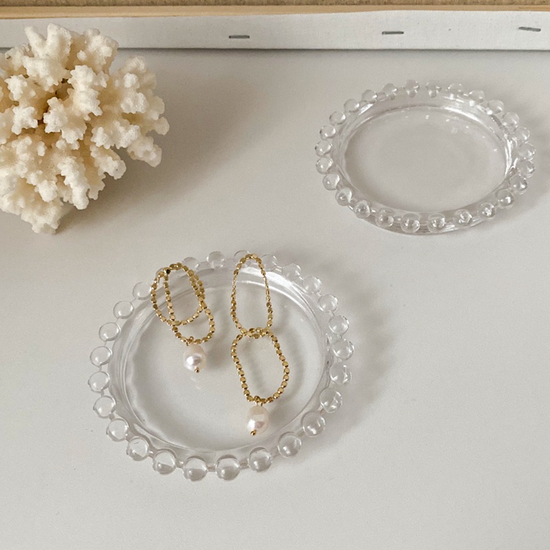 INS Style Jewelry Tray Creative Glass Tray Mini Candle Holder Storage Tray