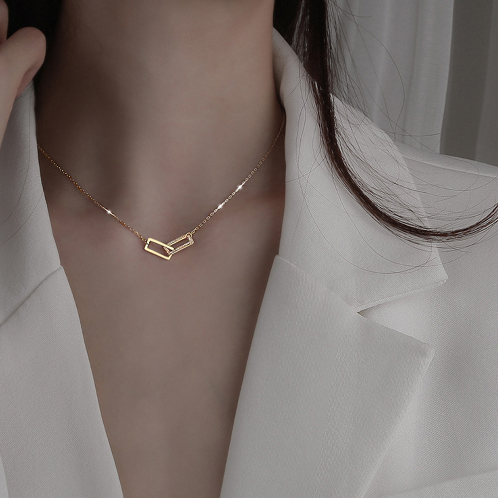 Vòng cổ choker 2 vòng đan xen dạng kẹp giấy nhiều màu sắc thời trang dự tiệc cưới mới cho nữ/ bé gái