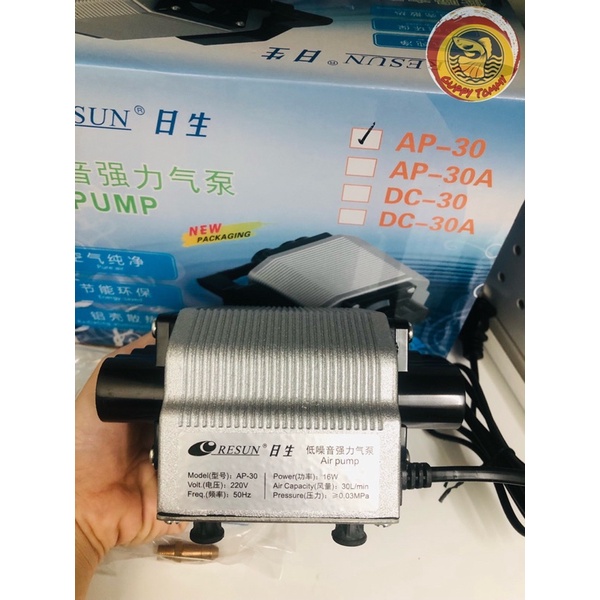 Máy sủi Oxy 6 vòi RESUN AP-30  16W và 8 vòi RESUN AP-50   25W  vỏ nhôm SIÊU ÊM ,TIẾT KIỆM ĐIỆN