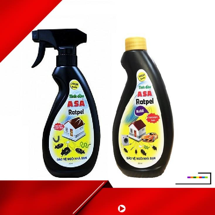 [ Hàng Hot ] Combo 2 - Tinh dầu xua đuổi chuột ASA Rat Repell 350ml ( 1 chai có vòi + 1 chai không vòi xịt )