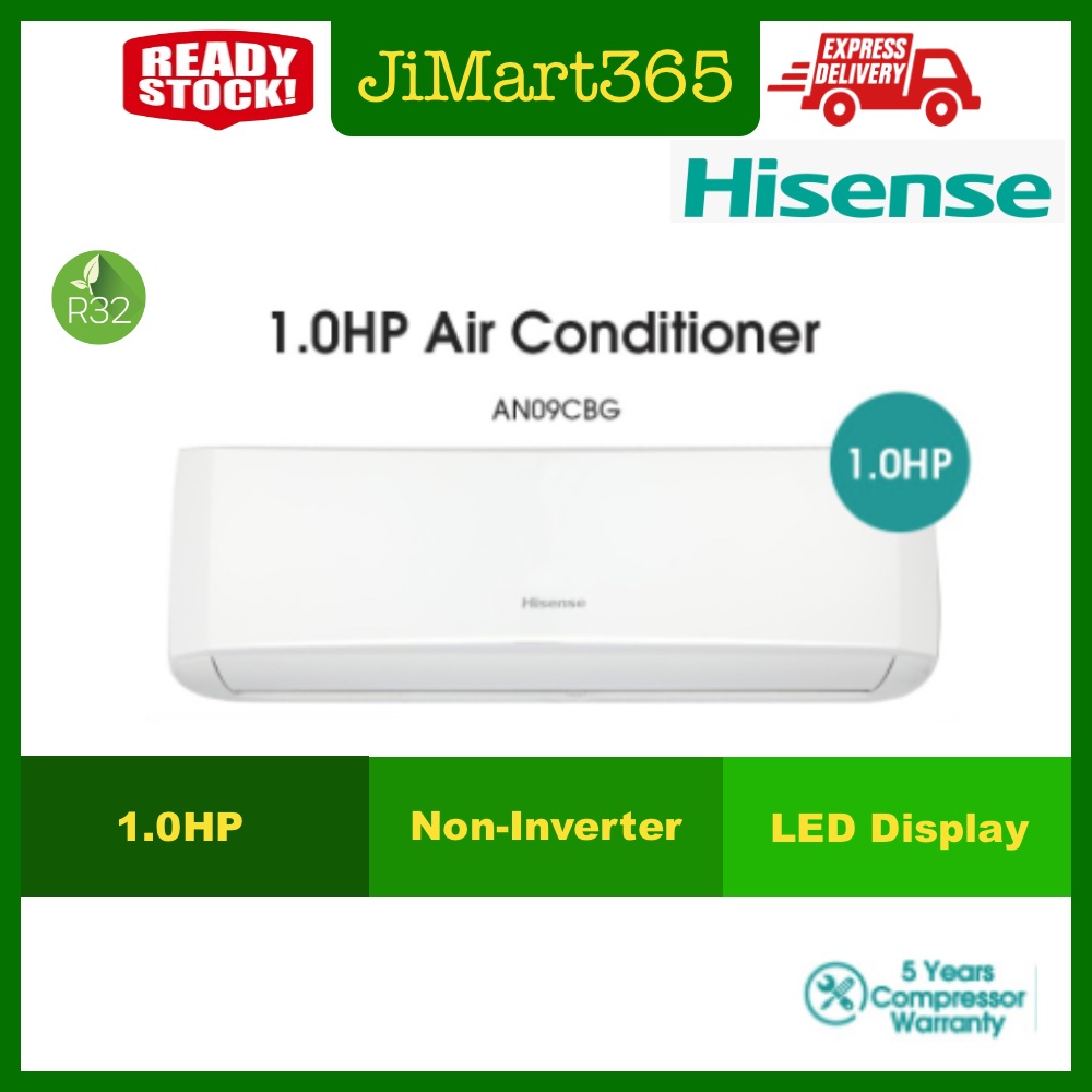 Hisense Standard Air Conditioner Aircond (1.0HP) R32 AN09CBG | AI09CBGS