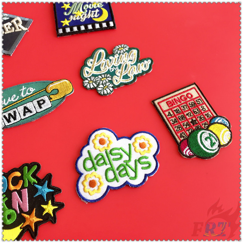 ✿ Sticker Ủi Thêu Chữ Love To Swap / Give Thanks / Living The Law / Daisy Days ✿ 1 Sticker Ủi Thêu Hình Huy Hiệu