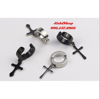 Khuyên tai thánh giá không cần bấm lỗ 148_T