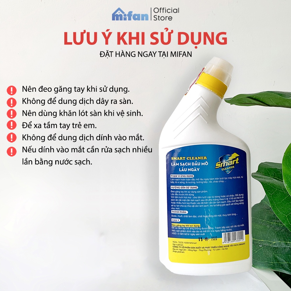 Nước Tẩy Rửa Dầu Mỡ Lâu Ngày SMART Cleaner Làm Sạch Trong 5 Phút Không Cần Cọ Rửa