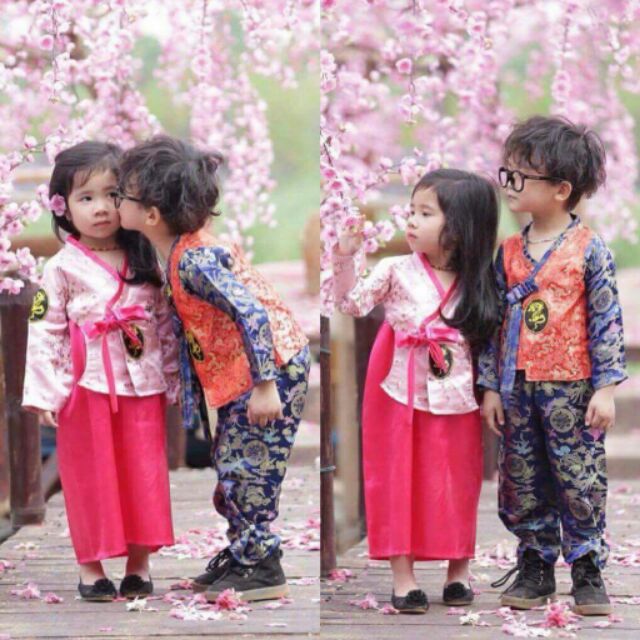 Bộ hanbok bé trai bé gái 200g