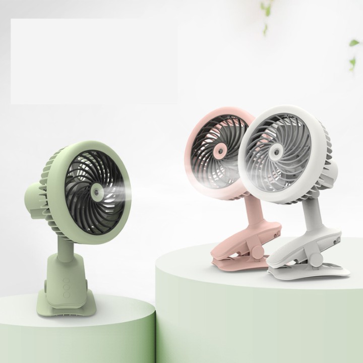 Quạt tích điện phun sương mini ⚜️ BẢO HÀNH 12 THÁNG ⚜️ Kèm Cáp Sạc & Chân Đế Kẹp Bàn | BigBuy360 - bigbuy360.vn