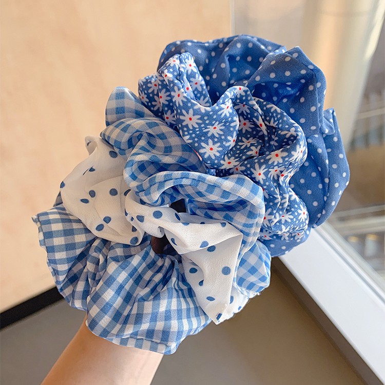 Dây Cột Tóc Họa Tiết Caro Dễ Thương Thời Trang Cho Nữ