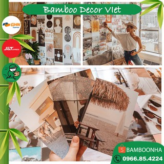 Decal tranh dán tường trang trí decor phòng ngủ Hàn Quốc, tấm giấy sticker pastel decor phong cách minimalist