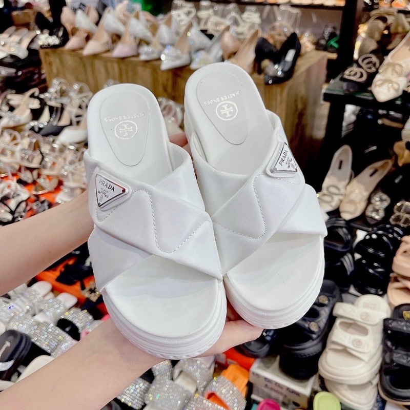 Dép xuồng prada đế 7 phân