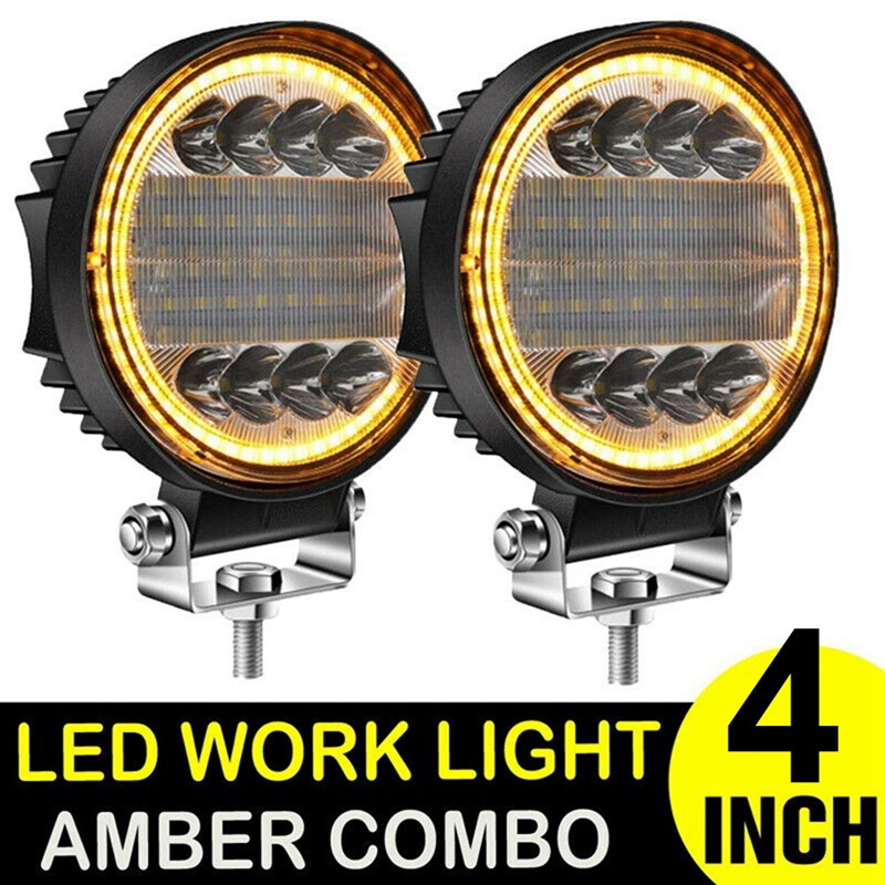 Bộ 2 Đèn LED Sương Mù 4 Inch Màu Hổ Phách Cho Xe Hơi