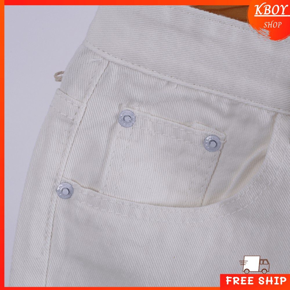 Quần Short Jeans [𝐅𝐑𝐄𝐄 𝐒𝐇𝐈𝐏] Quần đùi jeans nam chất trơn bigsize ba màu trắng/đen/vàng - 007 | BigBuy360 - bigbuy360.vn