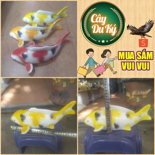 Tượng cá chép gốm sứ Bát Tràng - 26x10x10 cm làm mô hình trang trí tiểu cảnh, trang trí bể cá