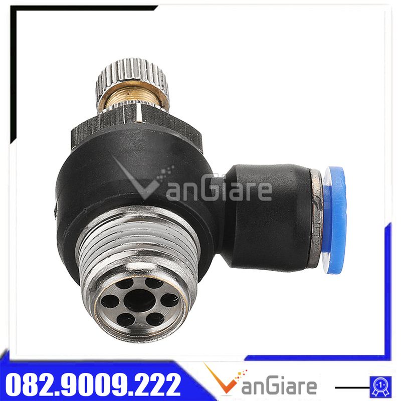 Van tiết lưu khí nén SL cho ống 4mm 6mm 8mm 10mm 12mm 16mm, van chỉnh lưu hơi ren ngoài nối ống