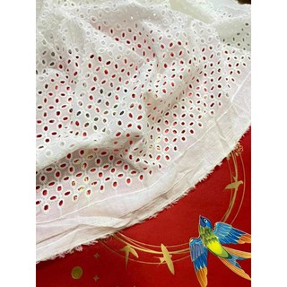 vải thô boi thêu hoa đục lỗ