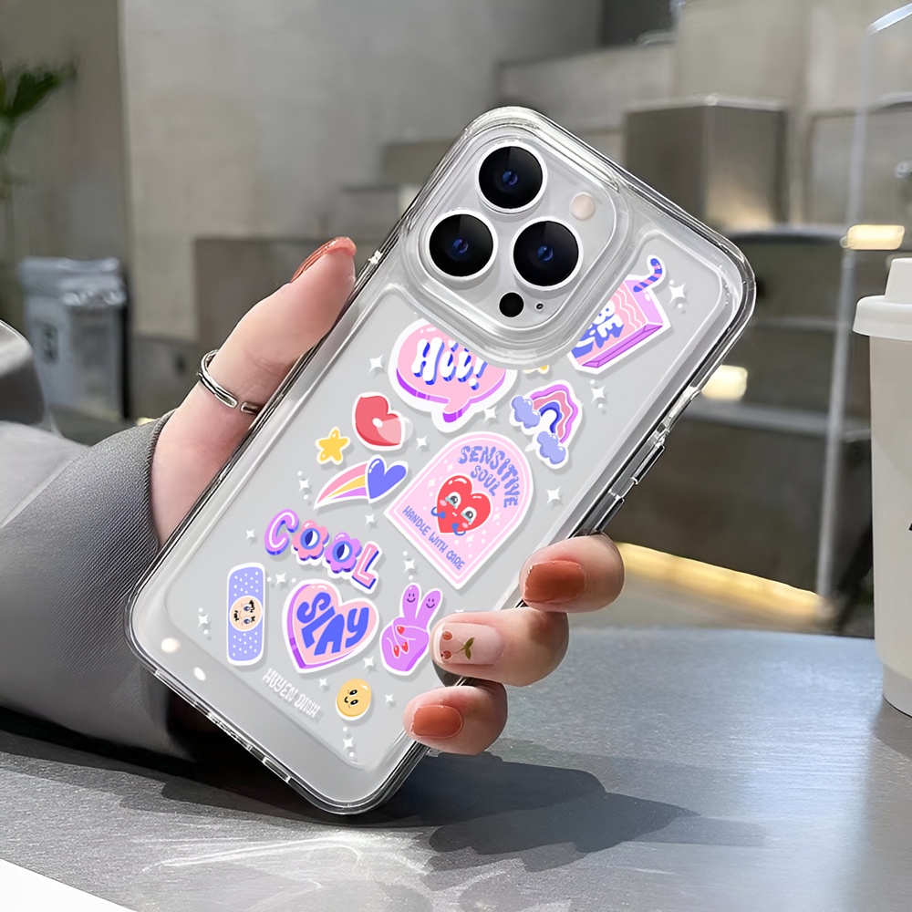Ốp Điện Thoại Trong Suốt In Biểu Tượng Không Gian Vui Nhộn Cho iphone 14 Plus 11 13promax 12 7Plus X XS Max 7 8 SE 2020
