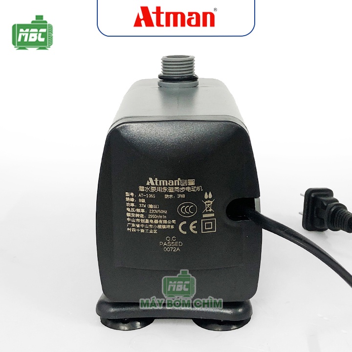 Máy bơm hồ cá ATMAN AT 105s | trục sứ - hoạt động êm ái - độ bền cao | Máy bơm chìm
